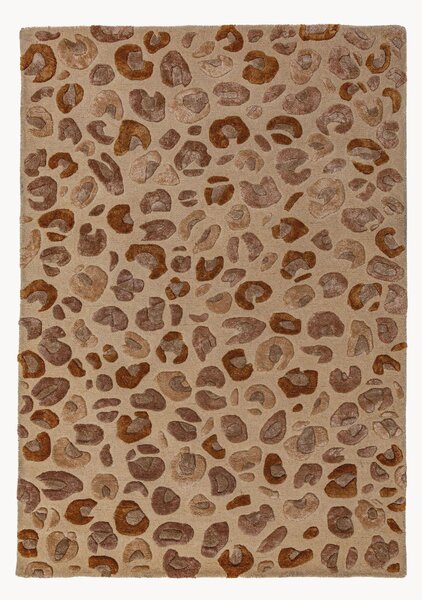 Ručně všívaný viskózový koberec se strukturovaným povrchem Leopard Print