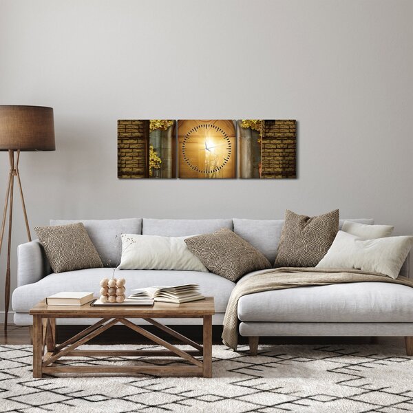 Obraz - Brána v lese (s hodinami) (90x30 cm)