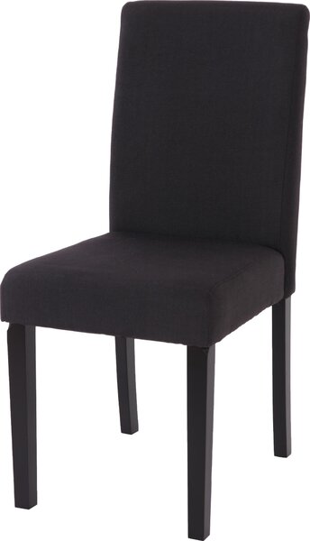 Jídelní židle Littau, kuchyňská židle židle, látka/textil černá, tmavé nohy