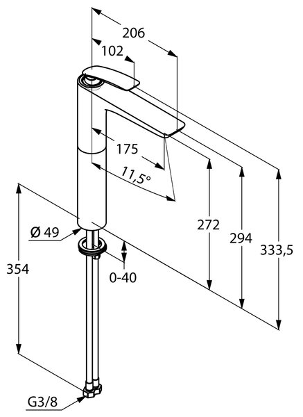 Kludi Balance umyvadlová baterie stojící černá 522988775