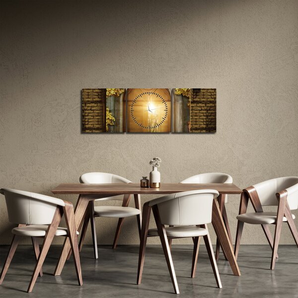 Obraz - Brána v lese (s hodinami) (90x30 cm)