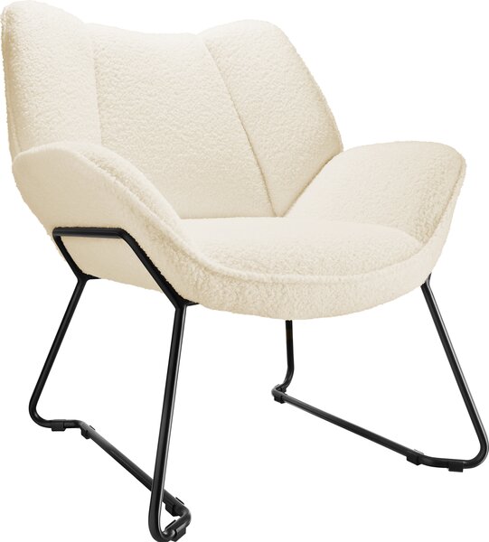 Tectake® Křeslo Kjeld čalouněné, s potahem bouclé 73 x 72 x 81 cm