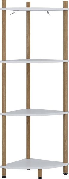 Rohová police Vicco Bivio Bílá/borovice 29 x 102.5 cm se 4 úložnými prostory, Model 57469