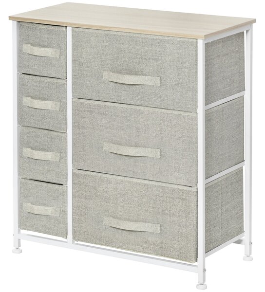 HOMCOM Komoda s 7 Úložnými Kapsami z netkané textilie - 63,5x30x71 cm Šedá | Aosom