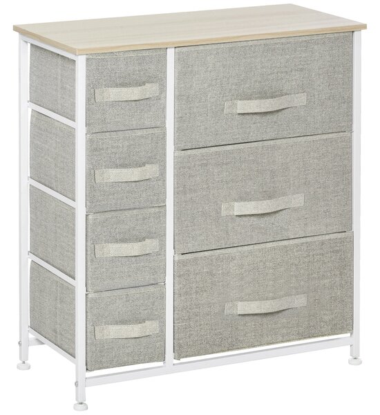 HOMCOM Komoda s 7 Úložnými Kapsami z netkané textilie - 63,5x30x71 cm Šedá | Aosom