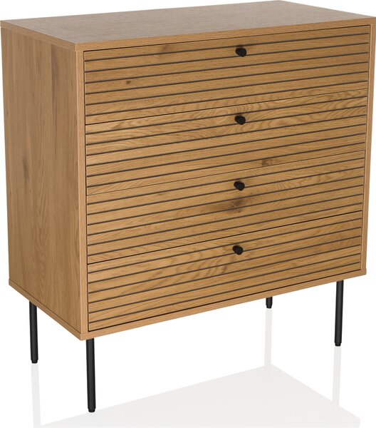 Hjh LIVING Komoda se 4 zásuvkami LINNO K Příborník 85,0 x 80,0 x 40,0 cm