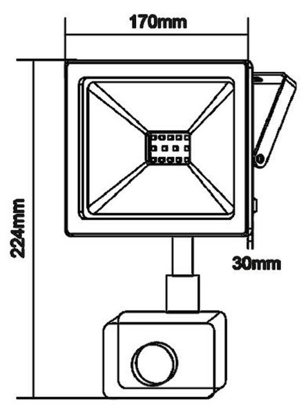 ACA Lighting bílá SENSOR LED SMD reflektor IP66 50W 3000K 4000Lm 230V Ra80 Q5030WS