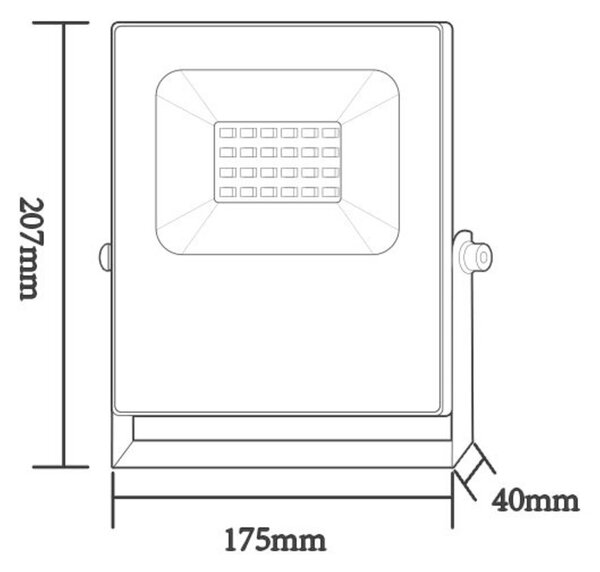 ACA Lighting černá LED SMD reflektor IP66 20W RGBW 230V Q20RGBW