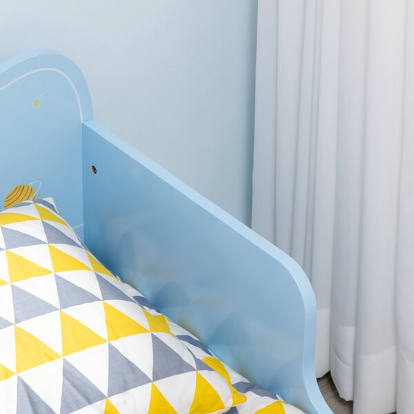 Dětská postel ZONEKIZ pro děti ve věku 3-6 let 143x74x59 cm Dřevěná postel s bezpečnostními zábranami Max zatížení 80 kg Moderní nábytek do ložnice Mo