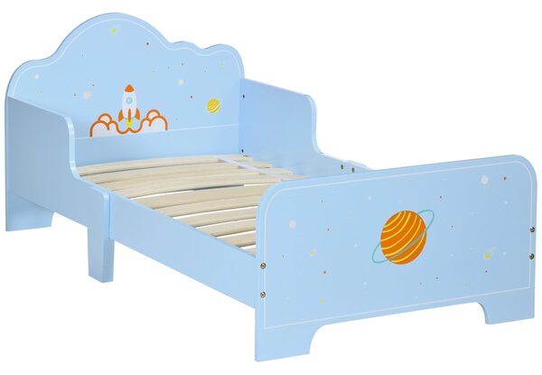 Dětská postel ZONEKIZ pro děti ve věku 3-6 let 143x74x59 cm Dřevěná postel s bezpečnostními zábranami Max zatížení 80 kg Moderní nábytek do ložnice Mo