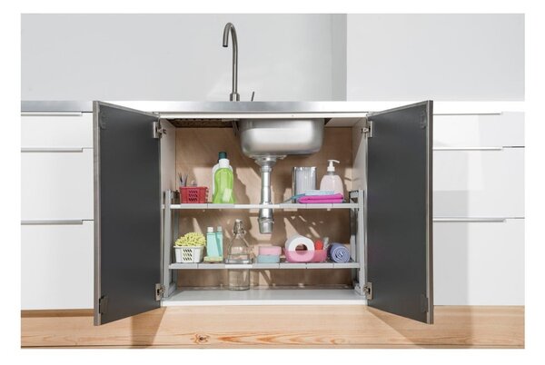 Police do skříňky pod dřez s nastavitelnou šířkou Compactor Expandable Shelf