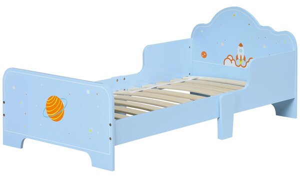 Dětská postel ZONEKIZ pro děti ve věku 3-6 let 143x74x59 cm Dřevěná postel s bezpečnostními zábranami Max zatížení 80 kg Moderní nábytek do ložnice Mo