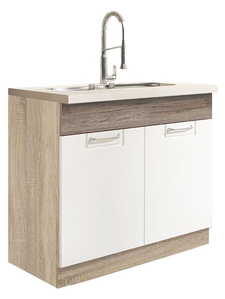 Kuchyňská linka ECONO wh | 260 cm | san remo/bílá lesk | VÝBĚR KORPUSU a KOVÁNÍ
