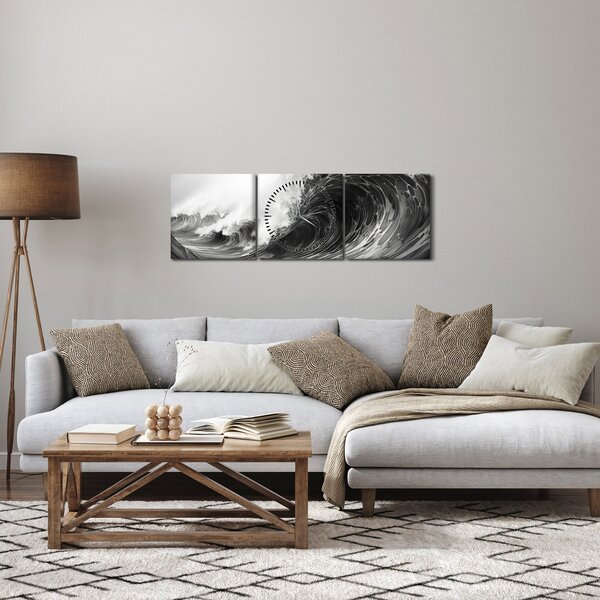 Obraz - Malba vln (s hodinami) (90x30 cm)