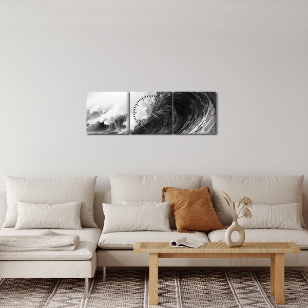 Obraz - Malba vln (s hodinami) (90x30 cm)