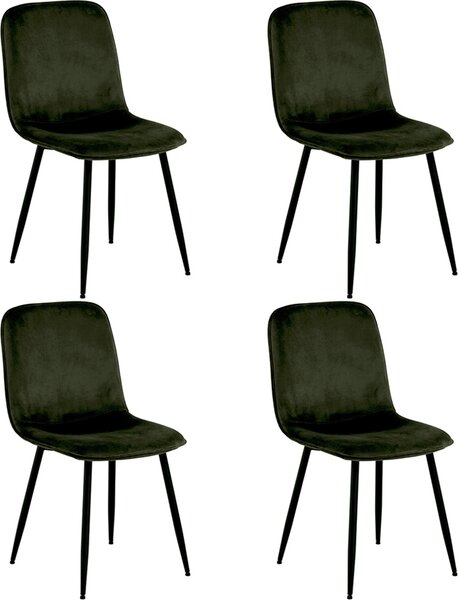 Sametová jídelní židle Smuk Aedion Green - 4 kusy