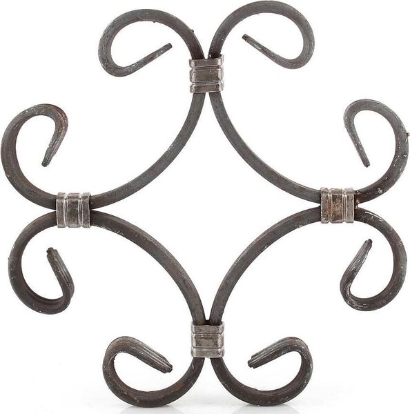 LogistSystem - Kované železo Ornament Kované železo 205x205mm - např. jako prvek pro okenní mříže - zábradlí - plot - bránu - rozety - mříže 12.904