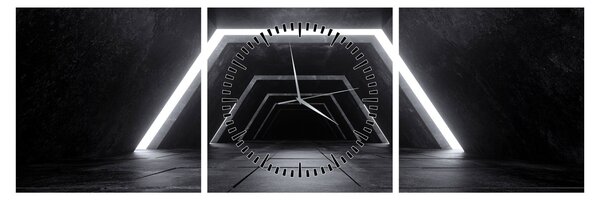 Obraz - Futuristický tunel (s hodinami) (90x30 cm)