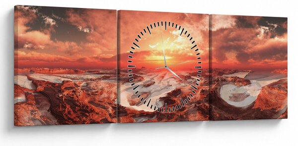 Obraz - Mars (s hodinami) (90x30 cm)