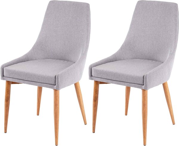Sada 2 jídelních židlí HWC-B44 II, židle kuchyňská židle retro design látka/textil šedá