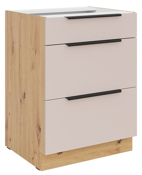 SOLEA k | dolní kuchyňská skříňka 60 D 3S zásuvková | 60 cm | artisan/kašmír | VÝBĚR ÚCHYTŮ