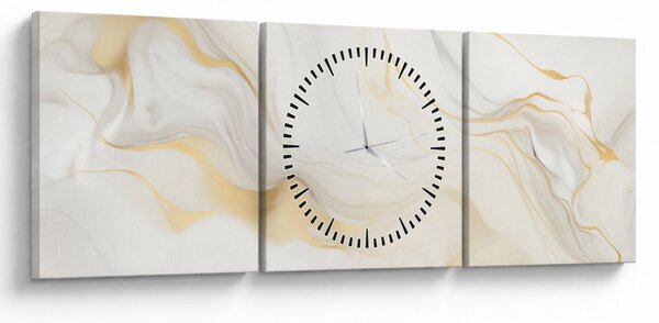Obraz - Abstrakce s dekorem (s hodinami) (90x30 cm)