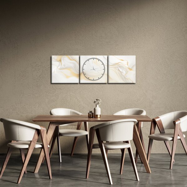 Obraz - Abstrakce s dekorem (s hodinami) (90x30 cm)