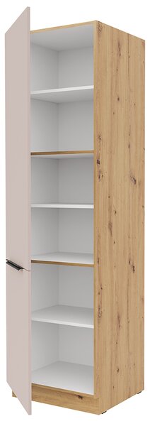 SOLEA k | vysoká skříňka 60 DK-210 2F potravinová s policemi | 60 cm | UNI dvířka | artisan/kašmír | VÝBĚR ÚCHYTŮ