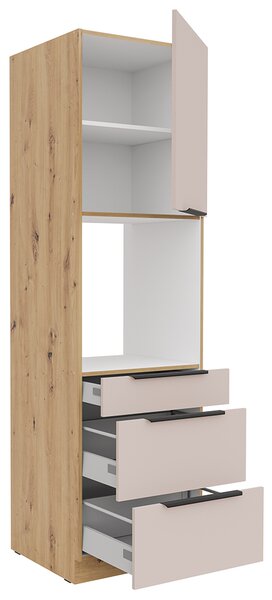 SOLEA k | vysoká skříňka 60 DPS-210 3S1F | 60 cm | PREMIUM BOX | artisan/kašmír | VÝBĚR ÚCHYTŮ