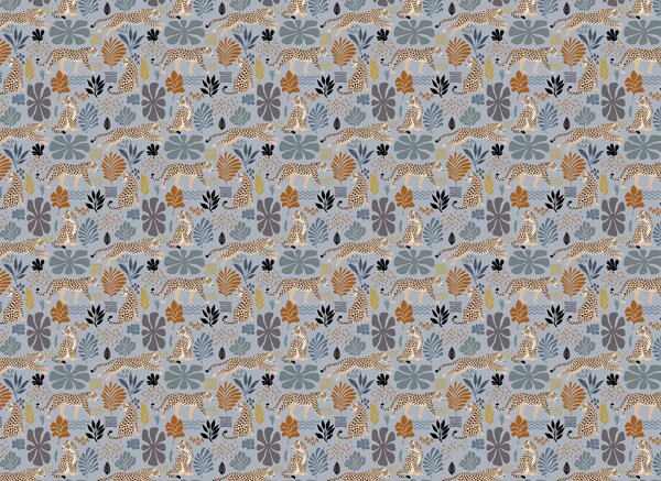 Fototapeta Vzor s leopardy a rostlinami, Fototapety se zvířaty, Populární fototapety - Tapeko.co.cz