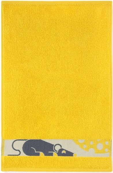 Bavlněný ručník Myška - žlutá Velikost: ručníček 30 x 50