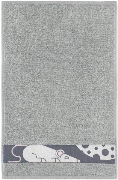 Bavlněný ručník Myška - šedá Velikost: ručníček 30 x 50