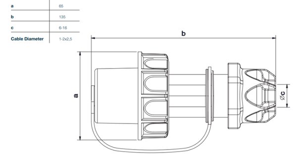 TP electric Vidlice spojovací 1x16A IP68 3101-367-0900