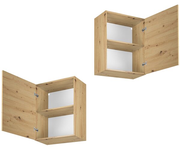 Kuchyně LANGEN šp | sestava D push open | 180 + 200 cm | SOKL v CENĚ | artisan/šedá