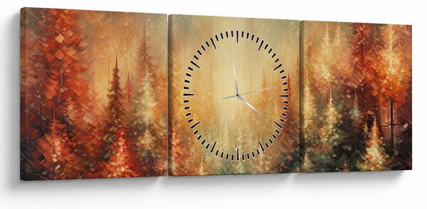 Obraz - Malba lesů (s hodinami) (90x30 cm)
