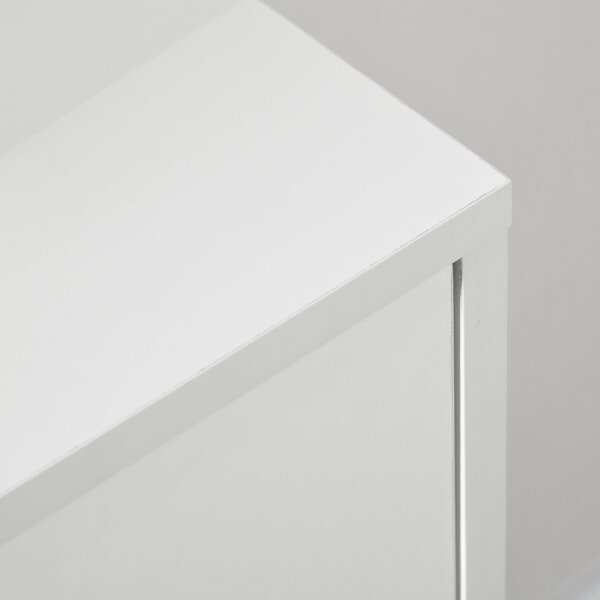 HOMCOM Komoda se 3 zásuvkami do ložnice s nohami z borovicového dřeva pro obývací pokoj, kancelář, ložnici, nosnost 70 kg, 80x30x80 cm, bílá | Aosom