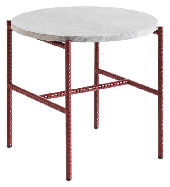 HAY Odkládací stolek Rebar, Ø45x40, Red + Grey Marble
