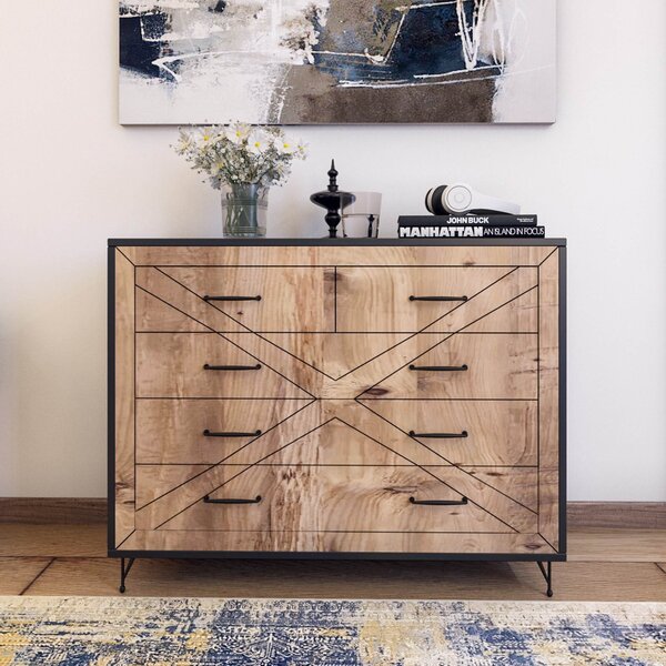 Skye Decor, Comfort, komoda, antracit, melaminovaná dřevotříska, 80 x 100 x 40 cm
