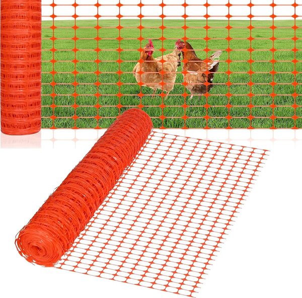 JOIEYOU bariérový plot plastový 1x50 m ochranná síť ohrada pro ovce ohrada pro psy ohrada pro drůbež ohrada pro kuřata ohrada pro pastviny výstražná síť bezpečnostní síť pro psy drůbež děti, oranžová barva