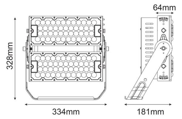 ACA Lighting LED HIGH POWER FLOOD reflektor 240W, 37200lm, 5000K, 40°, 230V AC , IP66, IK10 GLAD2405040