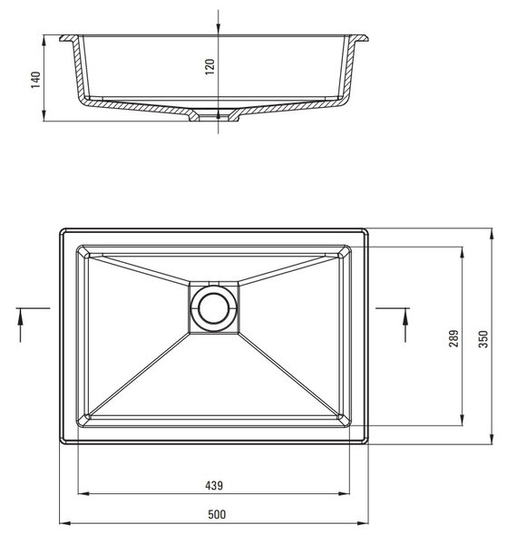 Deante Correo, granitové umyvadlo 500x350x140 mm, šedá metalíza, DEA-CQR_SU5U