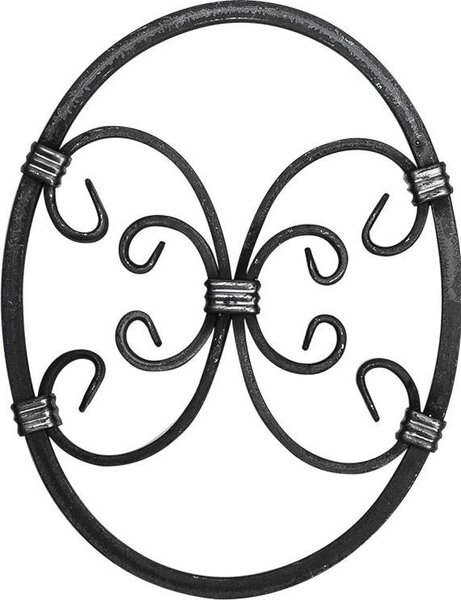 LogistSystem - Kované železo Ornament Kované železo 320x250mm - např. jako prvek pro okenní mříže - zábradlí - plot - bránu - rozety - mříže 13.006.01
