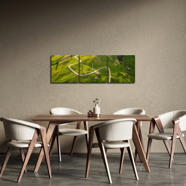 Obraz - Náhorní louka (s hodinami) (90x30 cm)