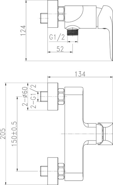 Cersanit Crea sprchová baterie nastěnná chrom S951-352