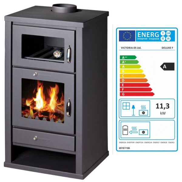 Krbová kamna Victoria Deluxe F - 11,30 kW, pečicí prostor, kompaktní, účinná a moderní