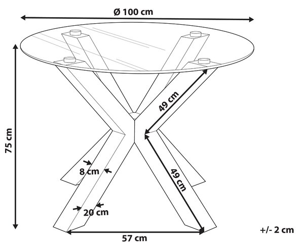 Jídelní stůl OTIUM Černá 100 cm 100 cm