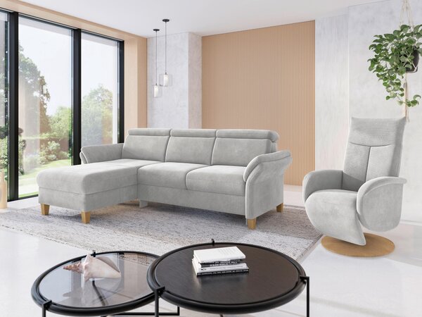ROHOVÁ SEDAČKA, textil, barvy stříbra Sit & More - Sedací soupravy, Online Only