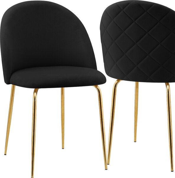 Velurová židle Fargo Gold Velvet Black