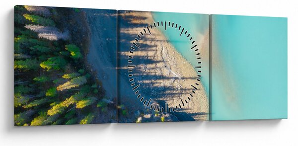 Obraz - Pohled na jezero (s hodinami) (90x30 cm)