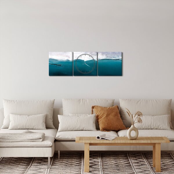 Obraz - Abstrakce (s hodinami) (90x30 cm)